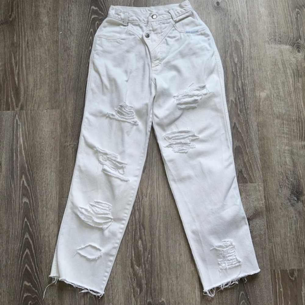 Vintage High Waist Rise Wedgie "Rockies" Rocky Mountain White Denim
Jeans Sz 27